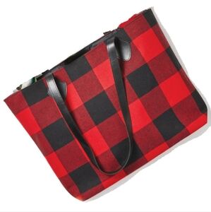 Buffalo Checked Flannel Tote Bag Yankee Candle Red/Black BNWT 2024 RETIRED